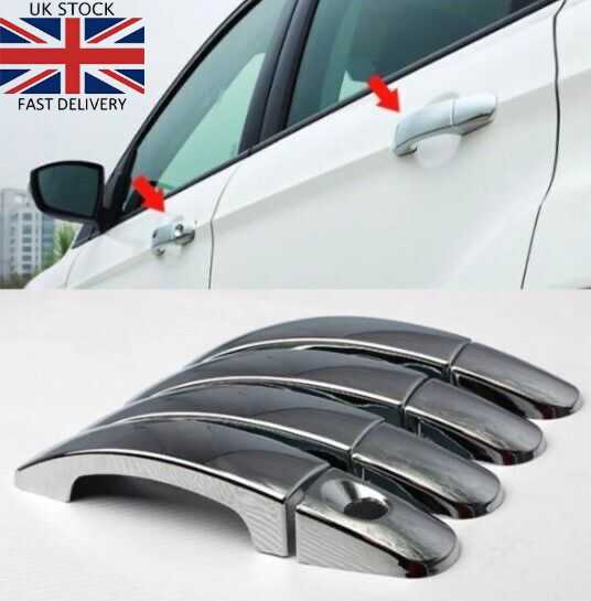 Chrome Door Handle Covers Stainless Steel 4 Doors – Fits Ford C - MAX, Focus, Kuga, Ranger (2003 - 2022) - Luxell Europe