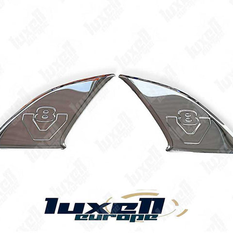 Chrome Door Handle Trim Covers for Scania V8 Series (2 Pcs) - Stylish and Durable Design - Luxell Europe