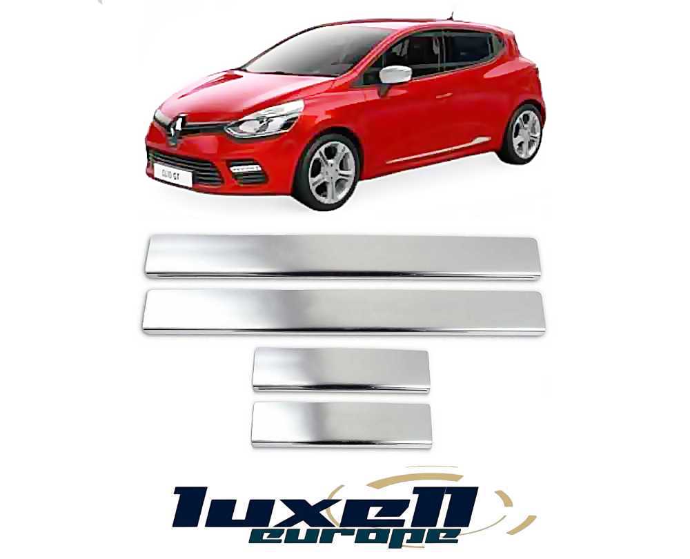 Chrome Door Sill Protector 4 Pieces Stainless Steel for Renault Clio IV HB 2012-2019 - Luxell Europe