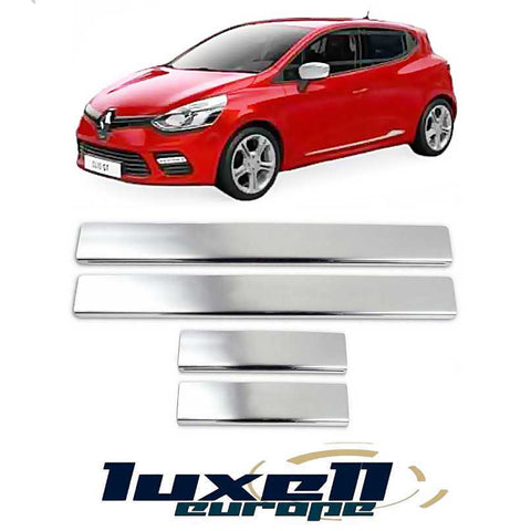 Chrome Door Sill Protector 4 Pieces Stainless Steel for Renault Clio IV HB 2012-2019 - Luxell Europe