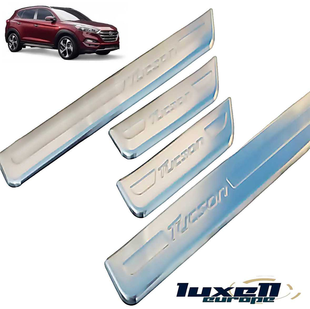 Chrome Door Sill Protector Scratch Guard for Hyundai Tucson 2015-2021 - Luxell Europe