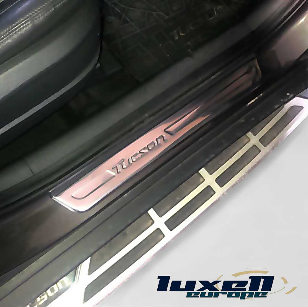 Chrome Door Sill Protector Scratch Guard for Hyundai Tucson 2015-2021 - Luxell Europe