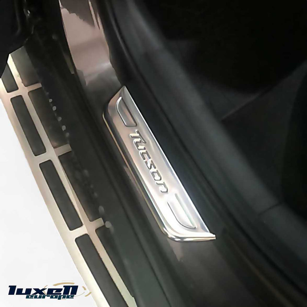 Chrome Door Sill Protector Scratch Guard for Hyundai Tucson 2015-2021 - Luxell Europe