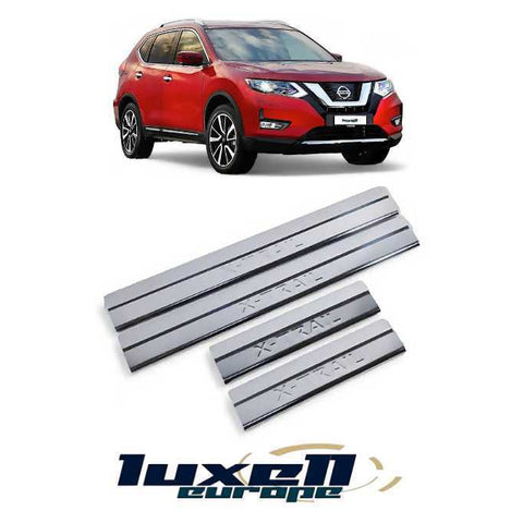 Chrome Door Sill Scratch Guards Set of 4 for Nissan X-Trail T32 2014-April 2021 - Luxell Europe