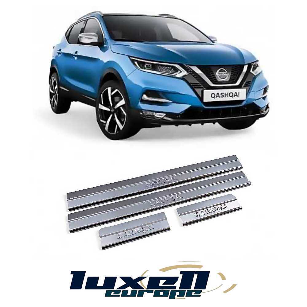 Chrome Door Sill Scratch Protector Guard Set for Nissan Qashqai 2007-2020 (4 Pieces) - Luxell Europe