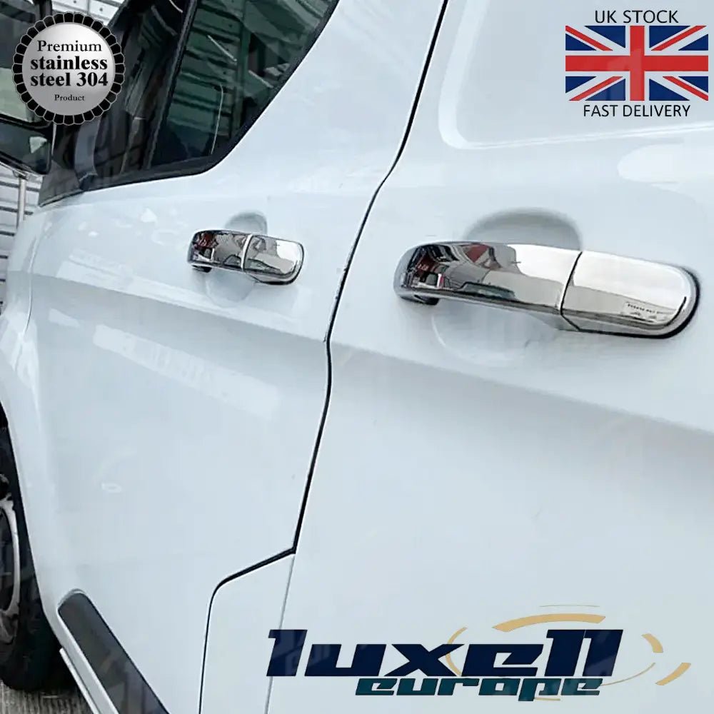 Chrome Exterior Door Handle Cover Set - 9 Pieces for Ford Transit MK8 (2014 - 2021) & Custom Tourneo (2012 - 2021) - 4 Door - Luxell Europe