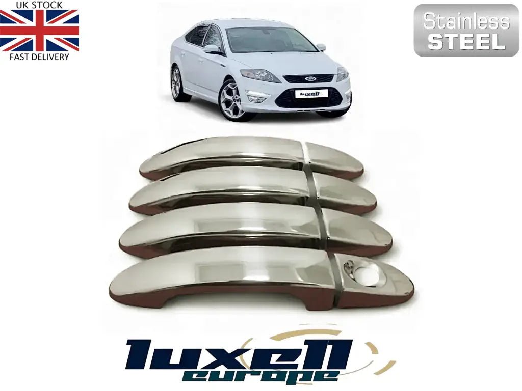 Chrome Exterior Door Handle Covers 8 Pcs (4 Doors) for Ford Mondeo, S - Max & Galaxy - Luxell Europe