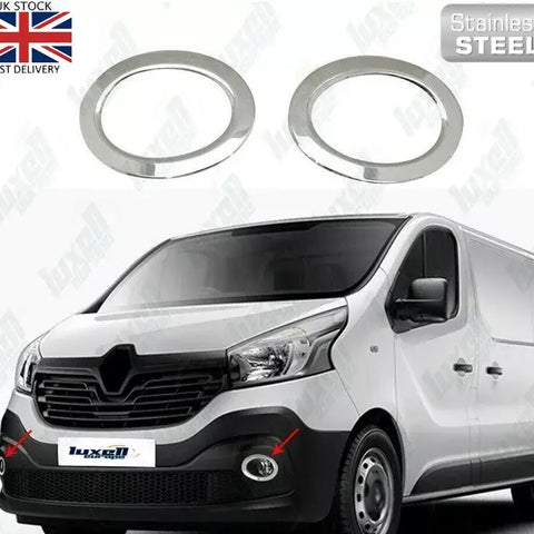 Chrome Fog Light Cover 2pcs Stainless Steel For Renault Trafic X82 2014 - 2023 - Luxell Europe