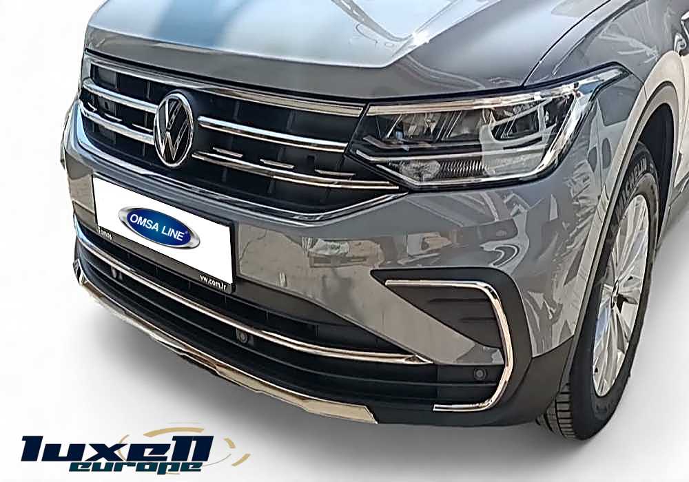 Chrome Fog Light Cover Trims Streamers 4 Pcs Stainless Steel FITS TIGUAN II (2020-2022) - Luxell Europe