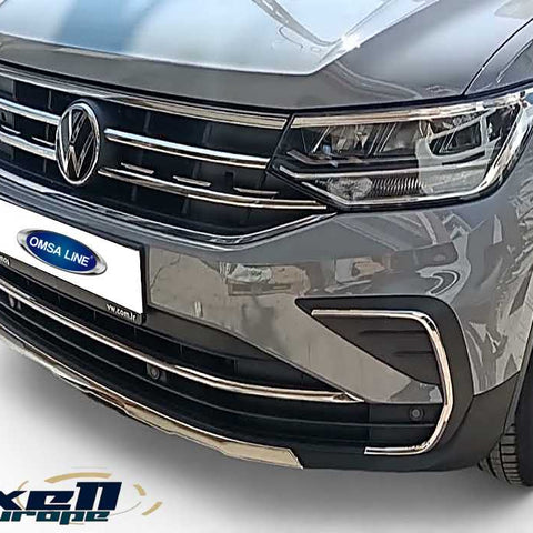 Chrome Fog Light Cover Trims Streamers 4 Pcs Stainless Steel FITS TIGUAN II (2020-2022) - Luxell Europe