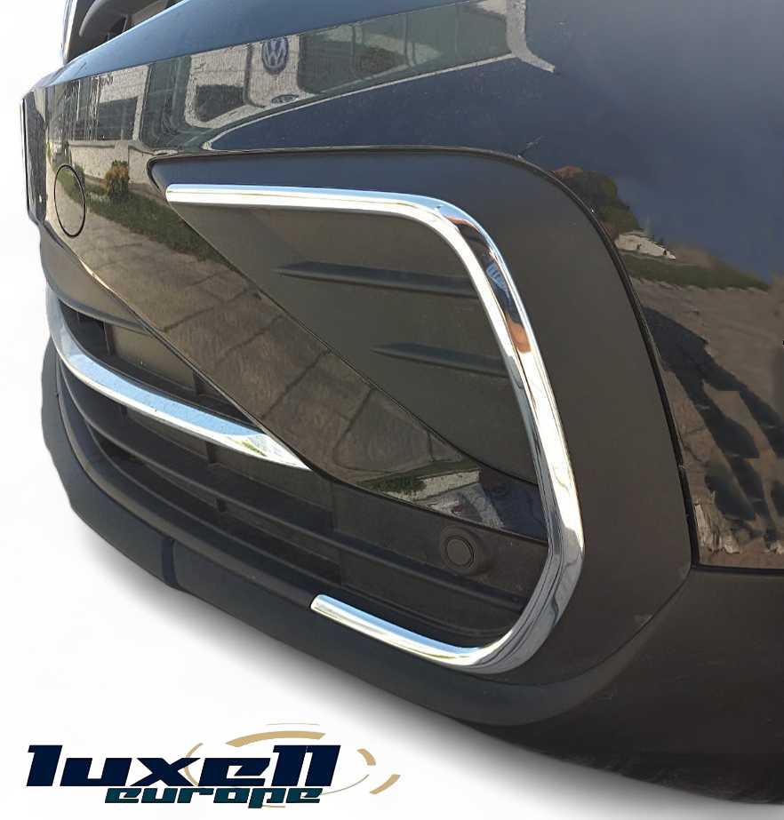 Chrome Fog Light Cover Trims Streamers 4 Pcs Stainless Steel FITS TIGUAN II (2020-2022) - Luxell Europe