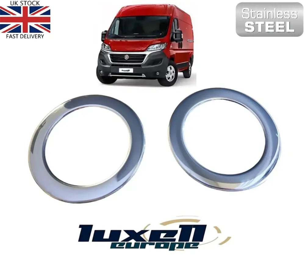 Chrome Fog Light Lamp Cover Surrounds Trim (2 Pcs) - Fits Fiat Ducato (2006 - 2023) - Luxell Europe