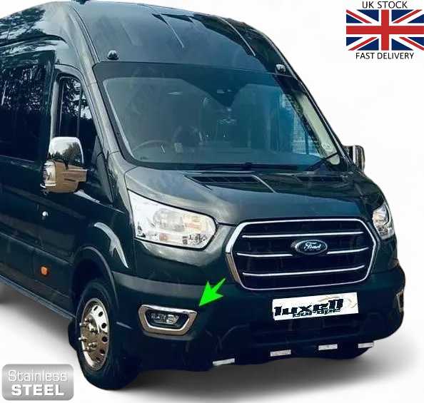 Chrome Fog Light Lamp Cover Surrounds Trim (2 Pcs) - Fits Ford Transit MK8 (2019 - Up) - Luxell Europe