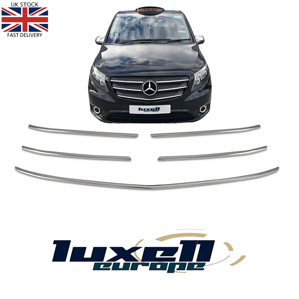 Chrome Front Grille Trim Streamer 5PCS for Mercedes Vito W447 / Taxi 2019–2022 - Luxell Europe