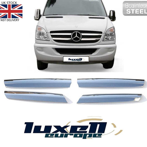 Chrome Front Grille Trim Streamer Set (4 Pcs) - Fits Mercedes Sprinter W906 (2006 - 2012) - Luxell Europe