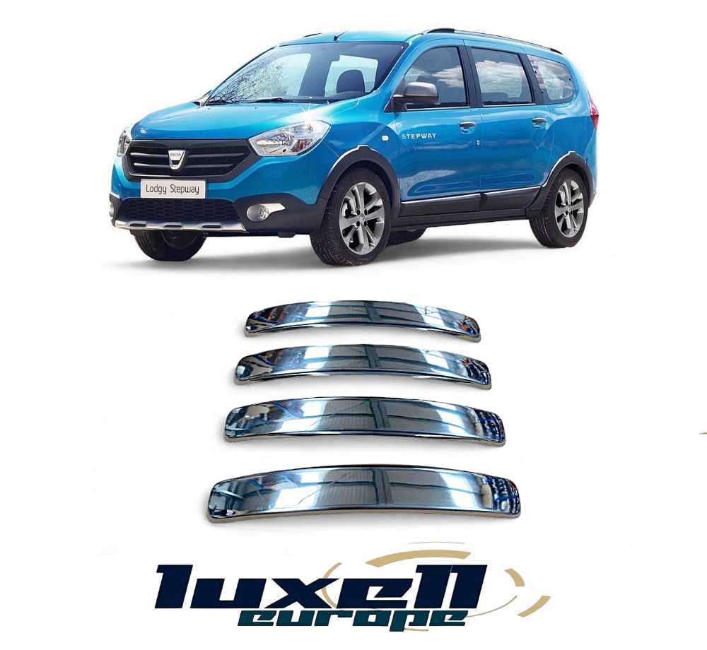 Chrome Plated Exterior Door Handle Cover for Dacia Lodgy 2012-2021 (Fits 4 Doors) - Luxell Europe