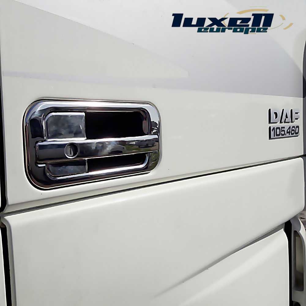 Chrome Plated Side Door Handle Cover - 4 Pieces for DAF XF 95/105 Series (2 Door) - Luxell Europe