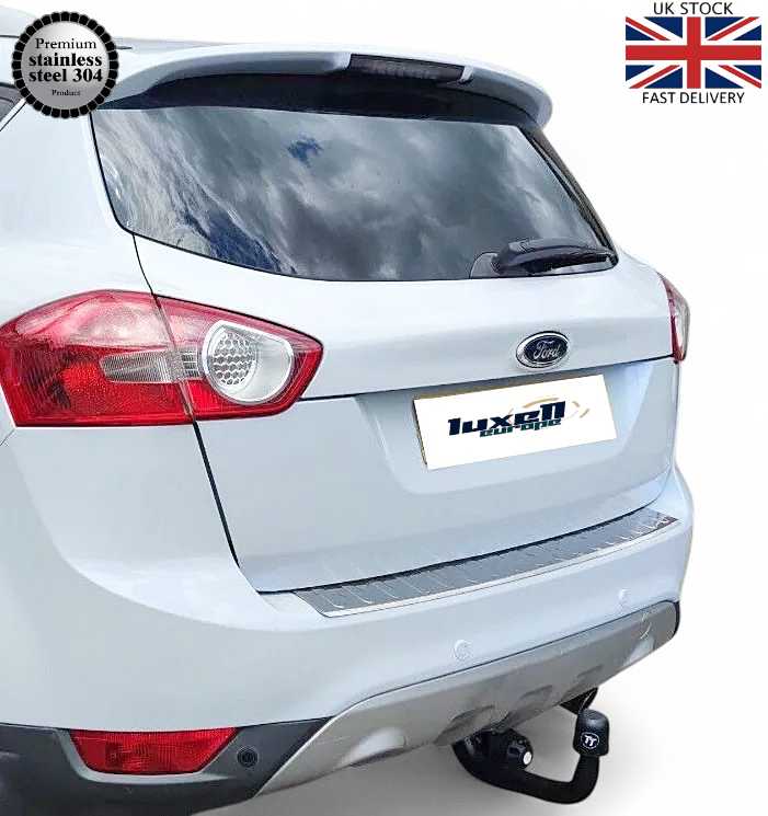 Chrome Plated Stainless Steel Rear Bumper Protector Scratch Guard for FORD KUGA MK1 (2008 - 2012) - Luxell Europe