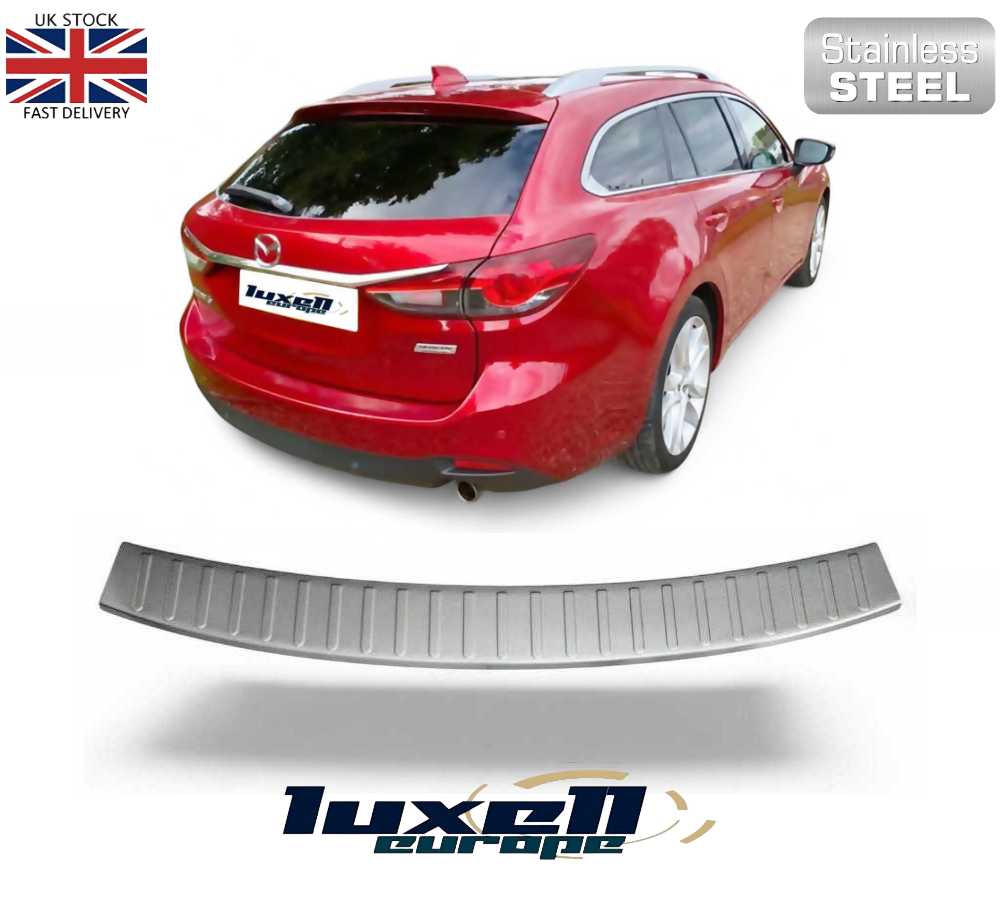 Chrome Rear Bumper Protector - Glossy Stainless Steel for Mazda 6 Estate 2013 - 2016 - Luxell Europe