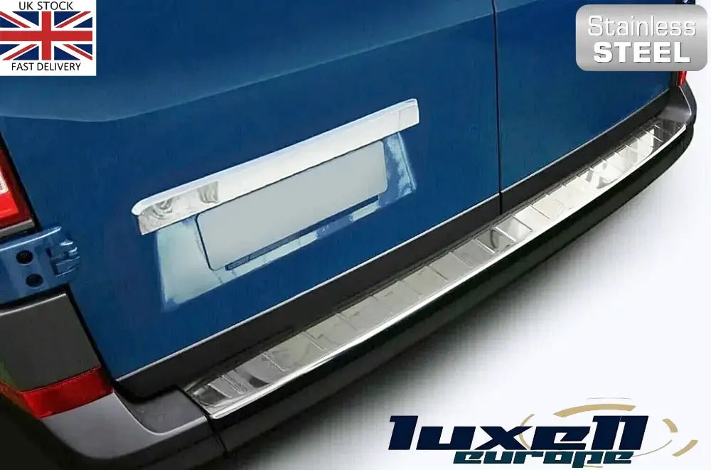 Chrome Rear Bumper Protector Stainless Steel for VW CRAFTER & MAN TGE (2016 - 2024) - Luxell Europe