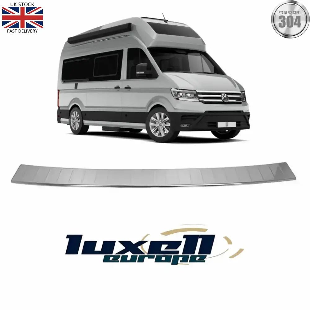 Chrome Rear Bumper Protector Stainless Steel for VW CRAFTER & MAN TGE (2016 - 2024) - Luxell Europe