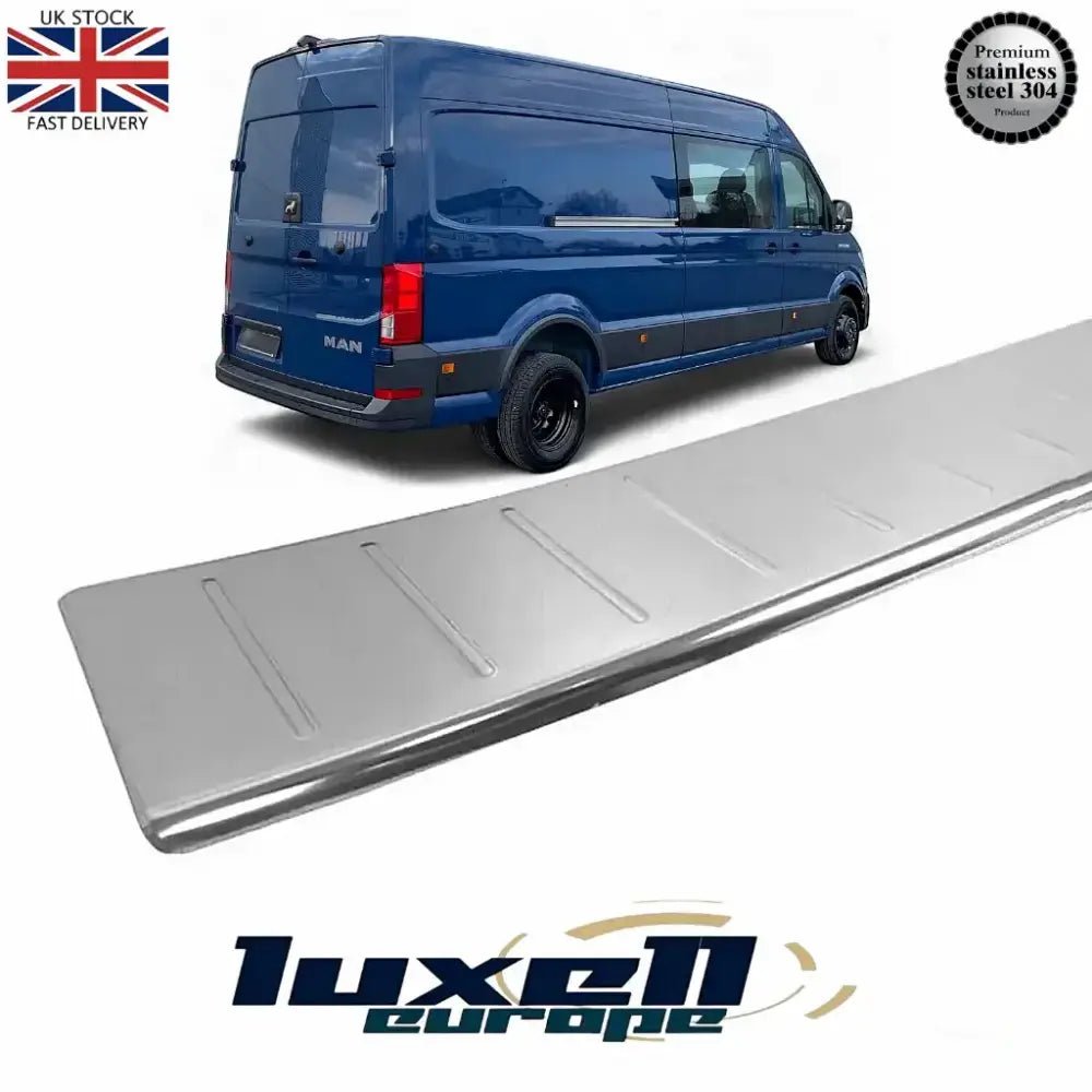 Chrome Rear Bumper Protector Stainless Steel for VW CRAFTER & MAN TGE (2016 - 2024) - Luxell Europe