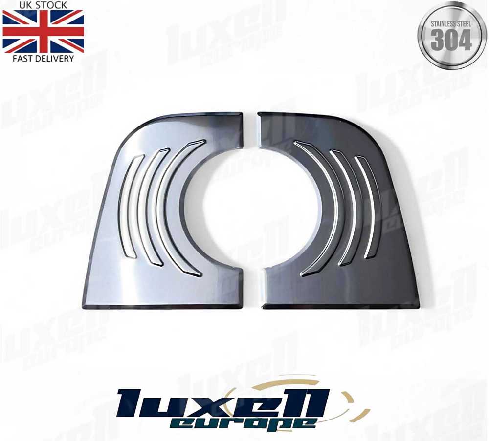 Chrome Rear Logo Frame - 2 Pieces Stainless Steel for Mercedes Sprinter W906 & Crafter (2006 - 2017) - Luxell Europe