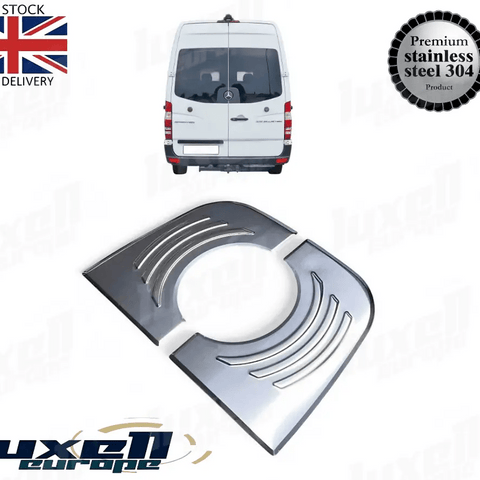 Chrome Rear Logo Frame - 2 Pieces Stainless Steel for Mercedes Sprinter W906 & Crafter (2006 - 2017) - Luxell Europe