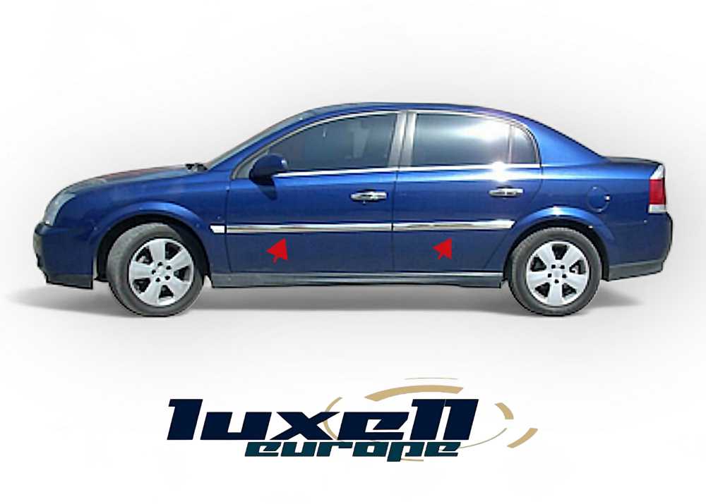 Chrome Side Door Streamer Set - Fits Vauxhall Opel Vectra C 2002-2008 Saloon (4 Pieces) - Luxell Europe