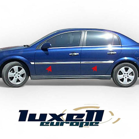 Chrome Side Door Streamer Set - Fits Vauxhall Opel Vectra C 2002-2008 Saloon (4 Pieces) - Luxell Europe