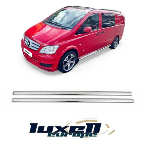 Chrome Windows Frame Trim Cover 2Pcs Stainless Steel for Mercedes Vito Viano W639 2003-2014 - Luxell Europe