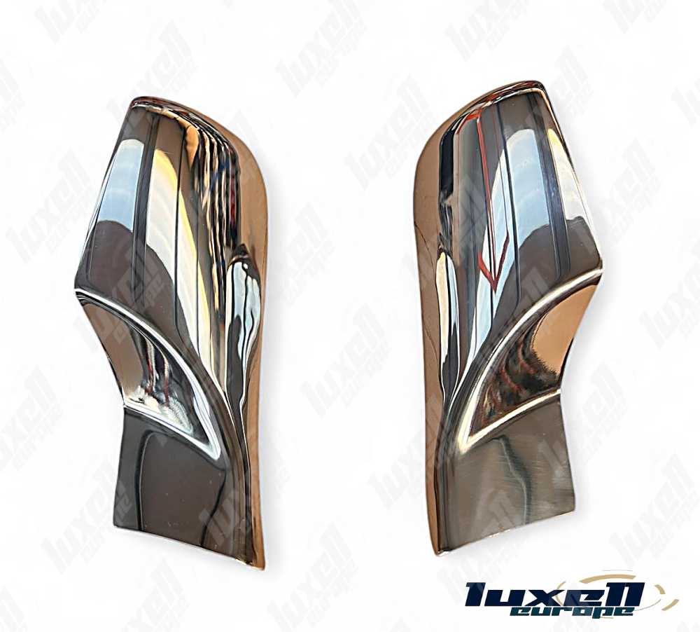 Chrome Wing Mirror Bracket Trim Strips Covers (2 Pcs) for Scania R/P/G 2009 - 2016 - Luxell Europe