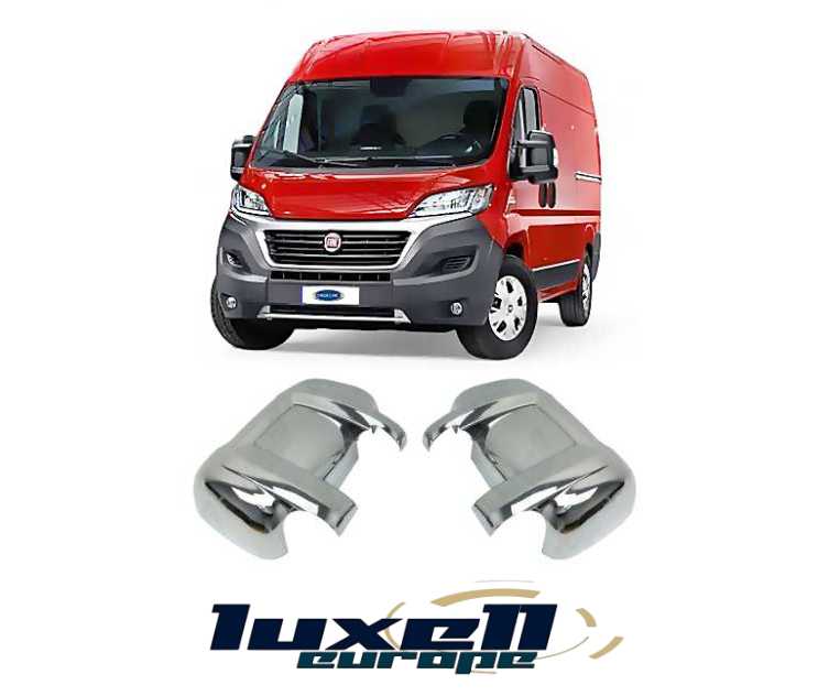 Chrome Wing Mirror Cover ABS for Fiat Ducato/Citroen Relay/Peugeot Boxer 2006-2023 - Stylish Exterior Enhancement - Luxell Europe