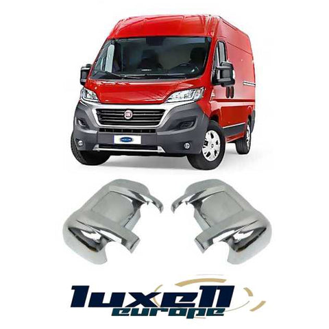 Chrome Wing Mirror Cover ABS for Fiat Ducato/Citroen Relay/Peugeot Boxer 2006-2023 - Stylish Exterior Enhancement - Luxell Europe