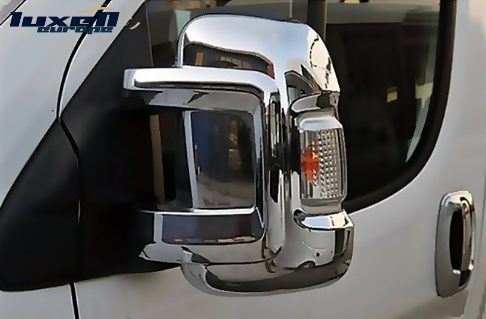 Chrome Wing Mirror Cover ABS for Fiat Ducato/Citroen Relay/Peugeot Boxer 2006-2023 - Stylish Exterior Enhancement - Luxell Europe
