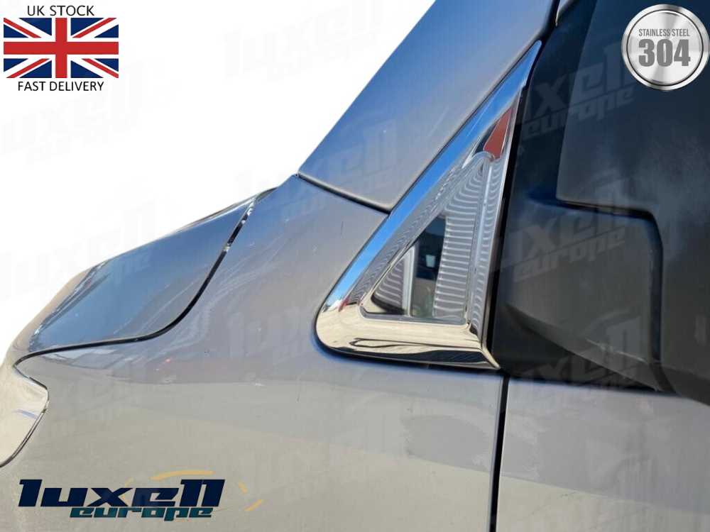 Chrome Wing Mirror Triangle Moulding Trim 2Pcs Fits Mercedes Sprinter W907 2018 up - Luxell Europe