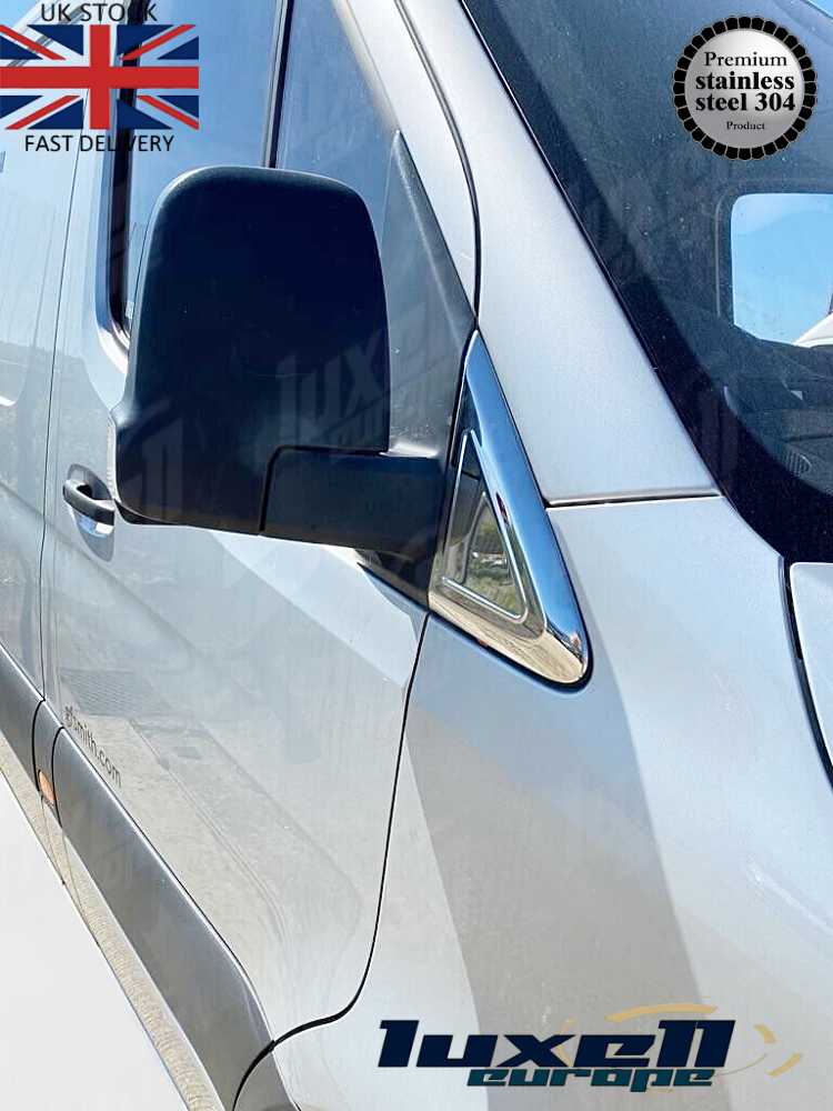 Chrome Wing Mirror Triangle Moulding Trim 2Pcs Fits Mercedes Sprinter W907 2018 up - Luxell Europe