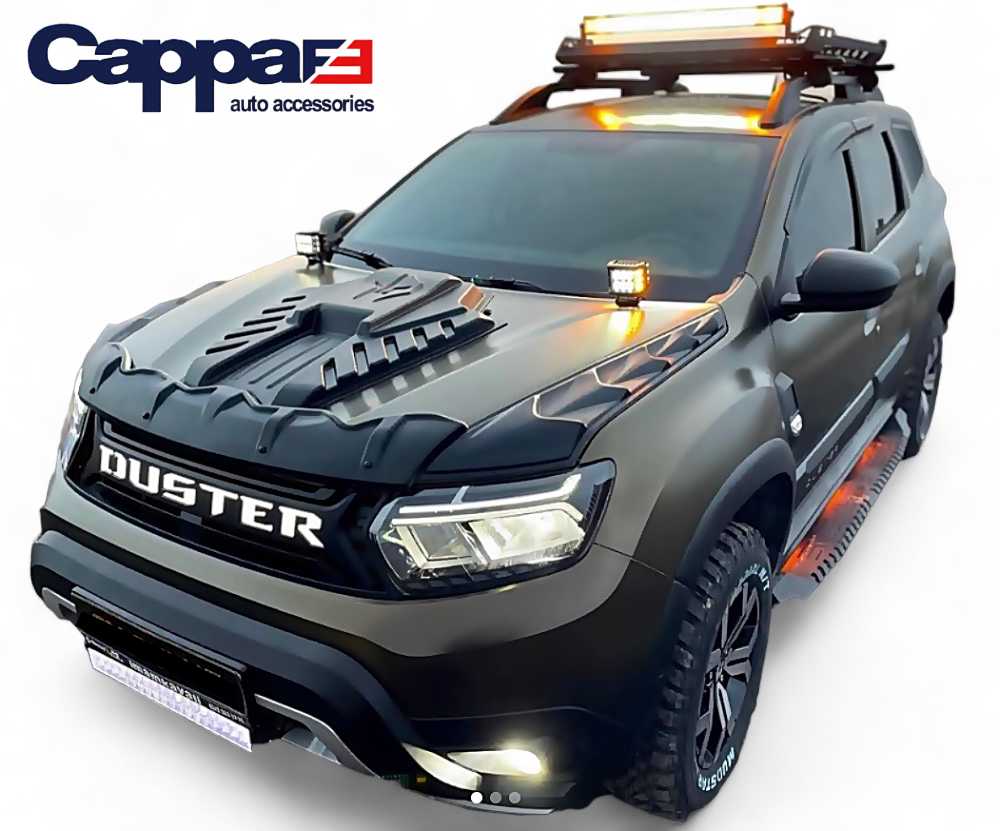 Dragon Model ABS Black Bonnet Scoop Hood Vent Cover for Dacia Duster 2018-2023 - Luxell Europe