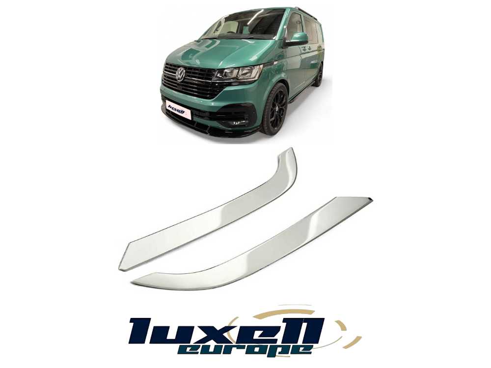 Elevate Your T6.1 Transporter 2019-2023 with Front Bumper Lower Headlight Trim Set (2 Pcs) Stainless Steel - Luxell Europe
