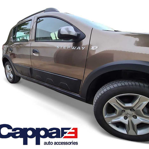 Enhance Your Dacia Sandero Stepway 2013-2019 with 4-Piece ABS Plastic Side Door Body Cladding - Luxell Europe