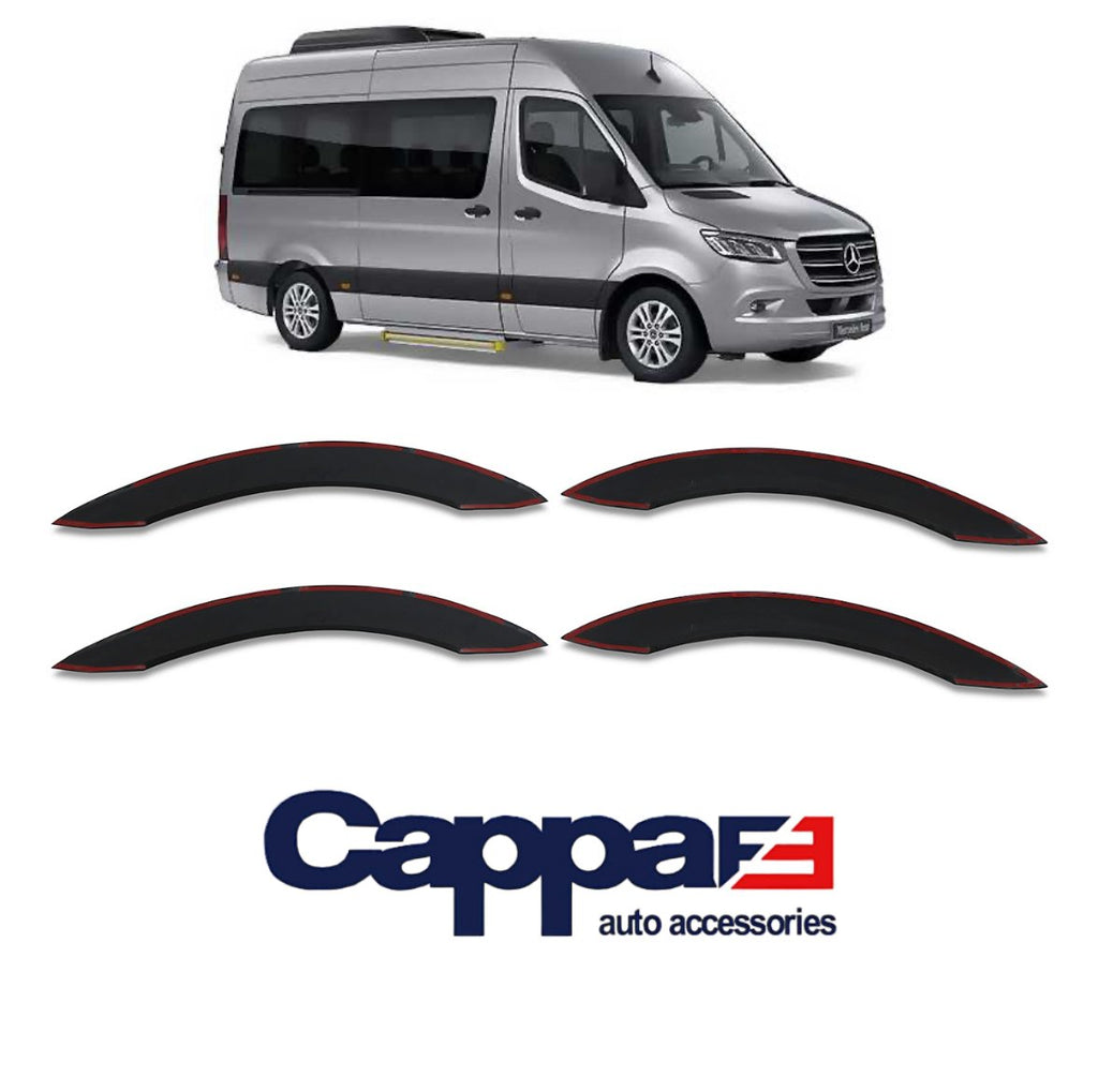 Enhance Your Mercedes Sprinter W907 (2018-2021) with Black Wheel Arch Cover Trims for Added Protection - Luxell Europe