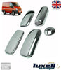 Fits Ford Transit MK6 MK7 2000 - 2013 Chrome Exterior Door Handle Cover Set 5 Pcs (4 DOOR) - Luxell Europe