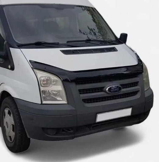 Fits Ford Transit MK7 2006 - 2013 Gloss Black Bonnet Protector Wind Stone Deflector - Luxell Europe