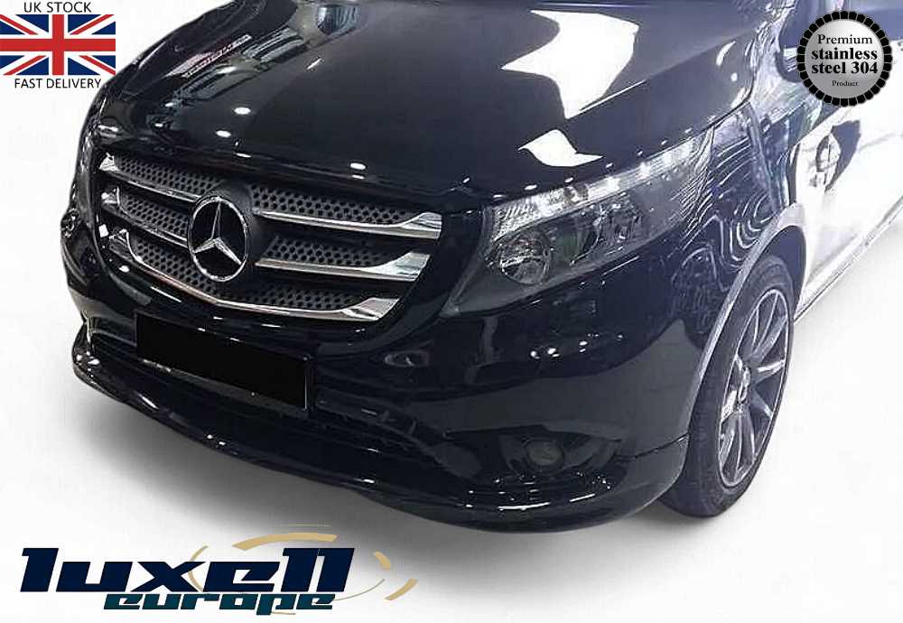 Fits Mercedes W447 Vito / Taxi 2014 - 2022 Chrome Front Grille Trim Streamer 5 Pcs - Luxell Europe