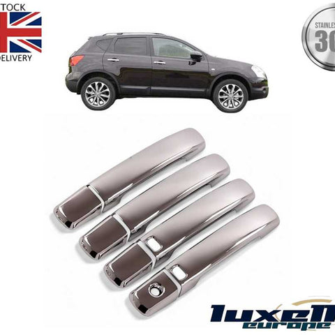 Fits Nissan Qashqai J10 2007 - 2014 Sensor System Chrome Exterior Door Handle Cover 8 Pcs 4 Door - Luxell Europe