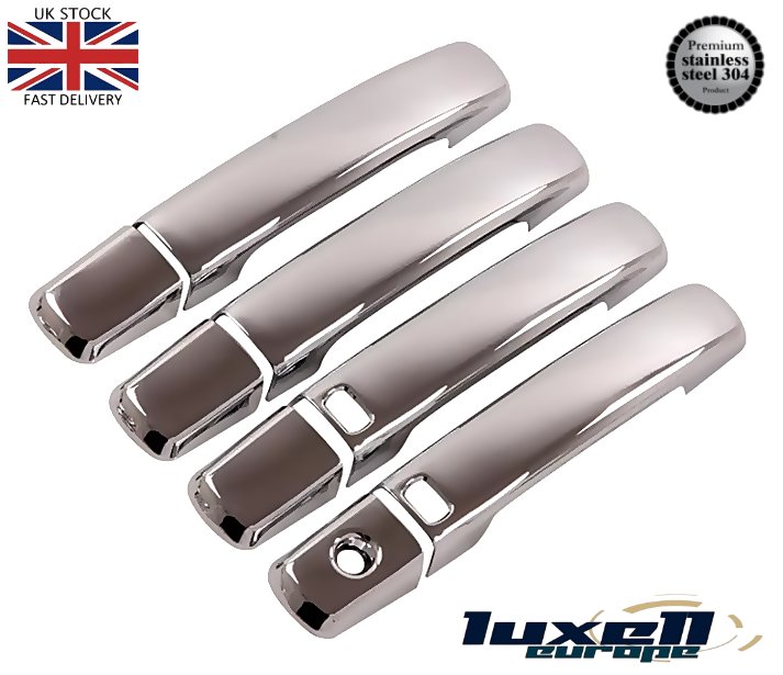 Fits Nissan Qashqai J10 2007 - 2014 Sensor System Chrome Exterior Door Handle Cover 8 Pcs 4 Door - Luxell Europe