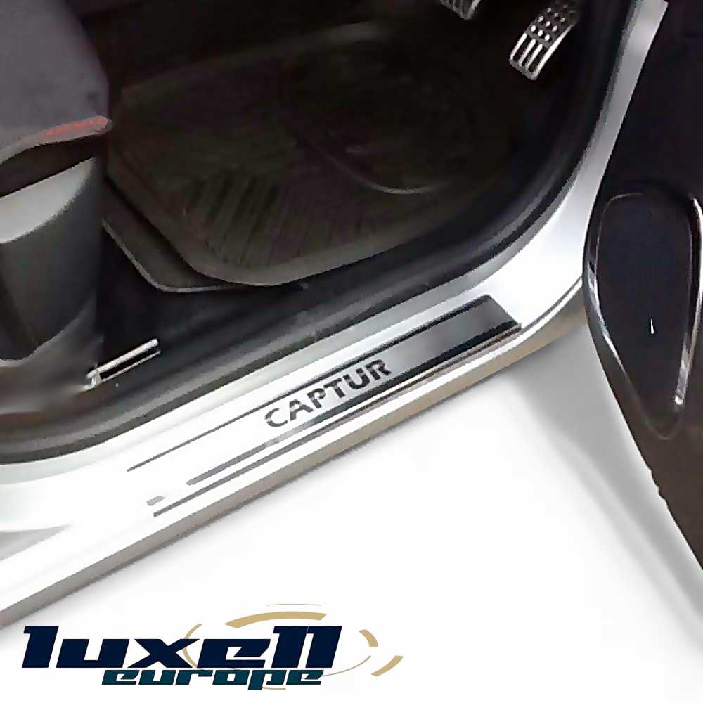 Fits Renault Captur 2013-2022 Chrome Door Sill Scratch Protector Trim 4 Pcs - Luxell Europe