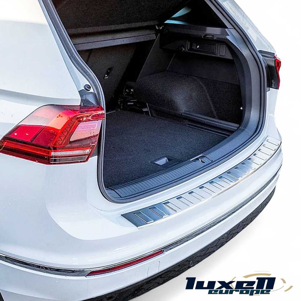 Fits VW Tiguan Allspace 2016 - 2021 Chrome Rear Bumper Protector Scratch Guard - Luxell Europe