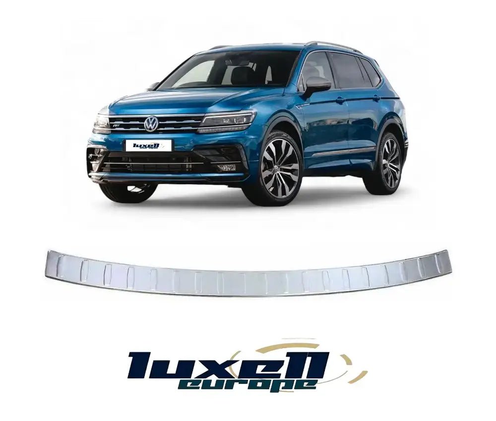 Fits VW Tiguan Allspace 2016 - 2021 Chrome Rear Bumper Protector Scratch Guard - Luxell Europe