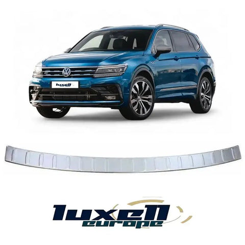 Fits VW Tiguan Allspace 2016 - 2021 Chrome Rear Bumper Protector Scratch Guard - Luxell Europe